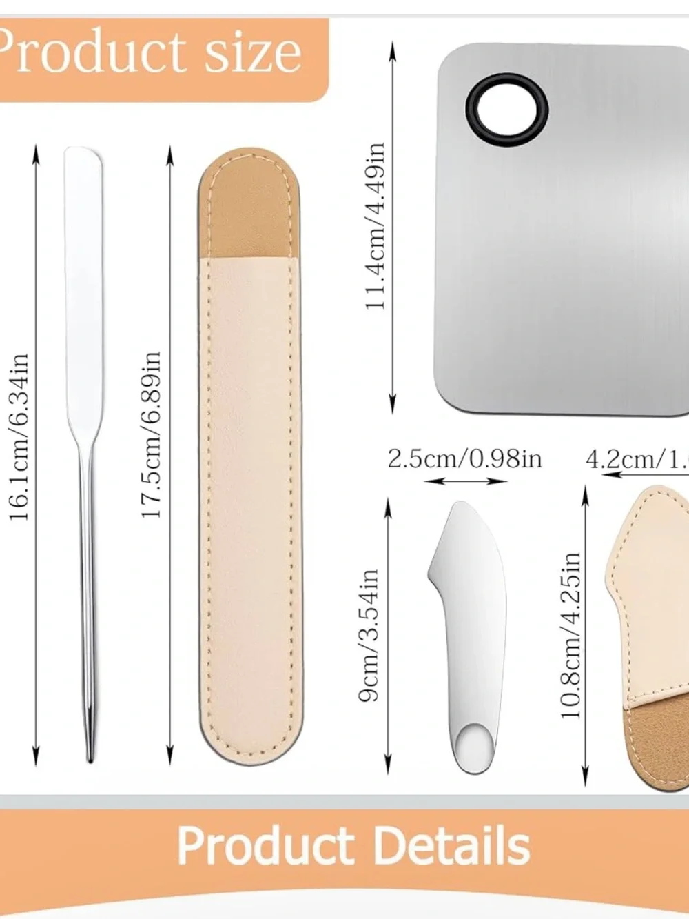 3 Piece Makeup Mixing Tray Palette, Cosmetic Scraper, Foundation Spatula KBeauty